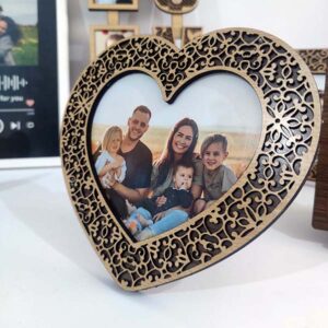 Cadre Photo Cœur Personnalisé en Bois