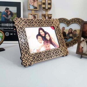 Cadre Photo Artisanal en Bois Arabesque – Horizontal